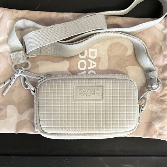 Dagne Dover Handbags - Dagne Dover Small Quilted Crossbody Bag in Light grey
